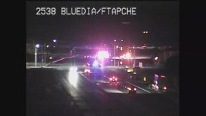 Wrong Way Driver Critically Injured In Head On Crash On Blue Diamond Road